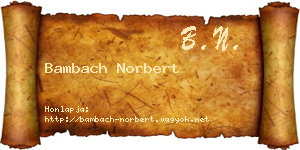 Bambach Norbert névjegykártya